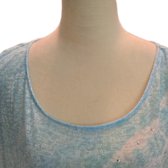 ♥️5 for $25♥️ Hearts of Palm Cap-Sleeved Tee Tropical Colors Women size XL - Picture 2 of 10